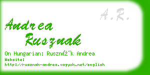 andrea rusznak business card